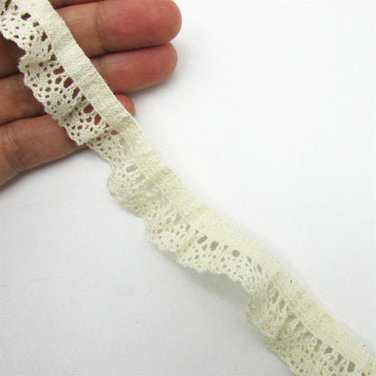 Elasticated Cotton Crochet Lace 20mm x1m - 9835