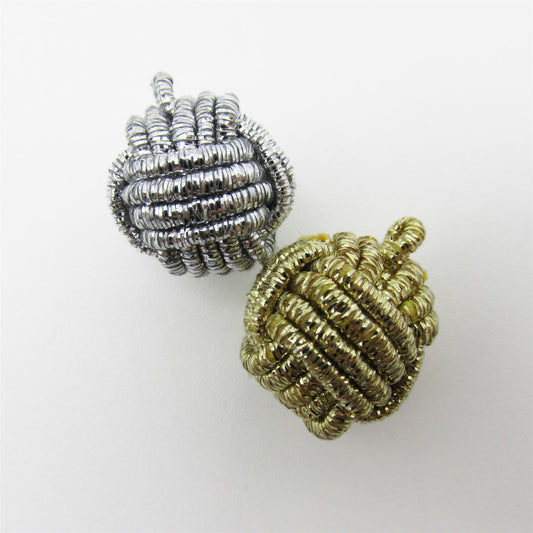 Lurex Chinese Knot Button - 7434