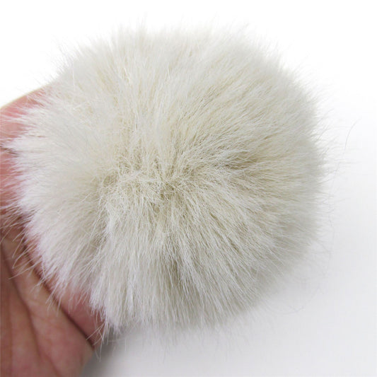 Faux Fur Pom-Pom Ivory 70mm 6120