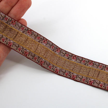 Tucked Centre Metallic Braid - 30mm - by the metre - 6554