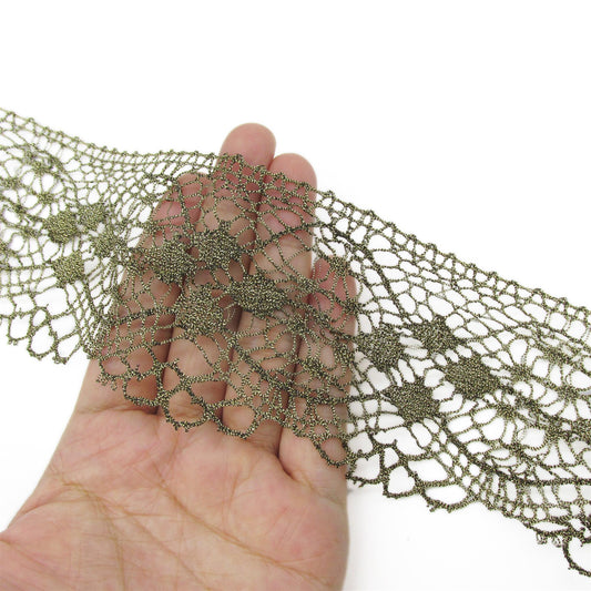 Metallic Lace - Dark Gold - 65mm - by the metre - 9330