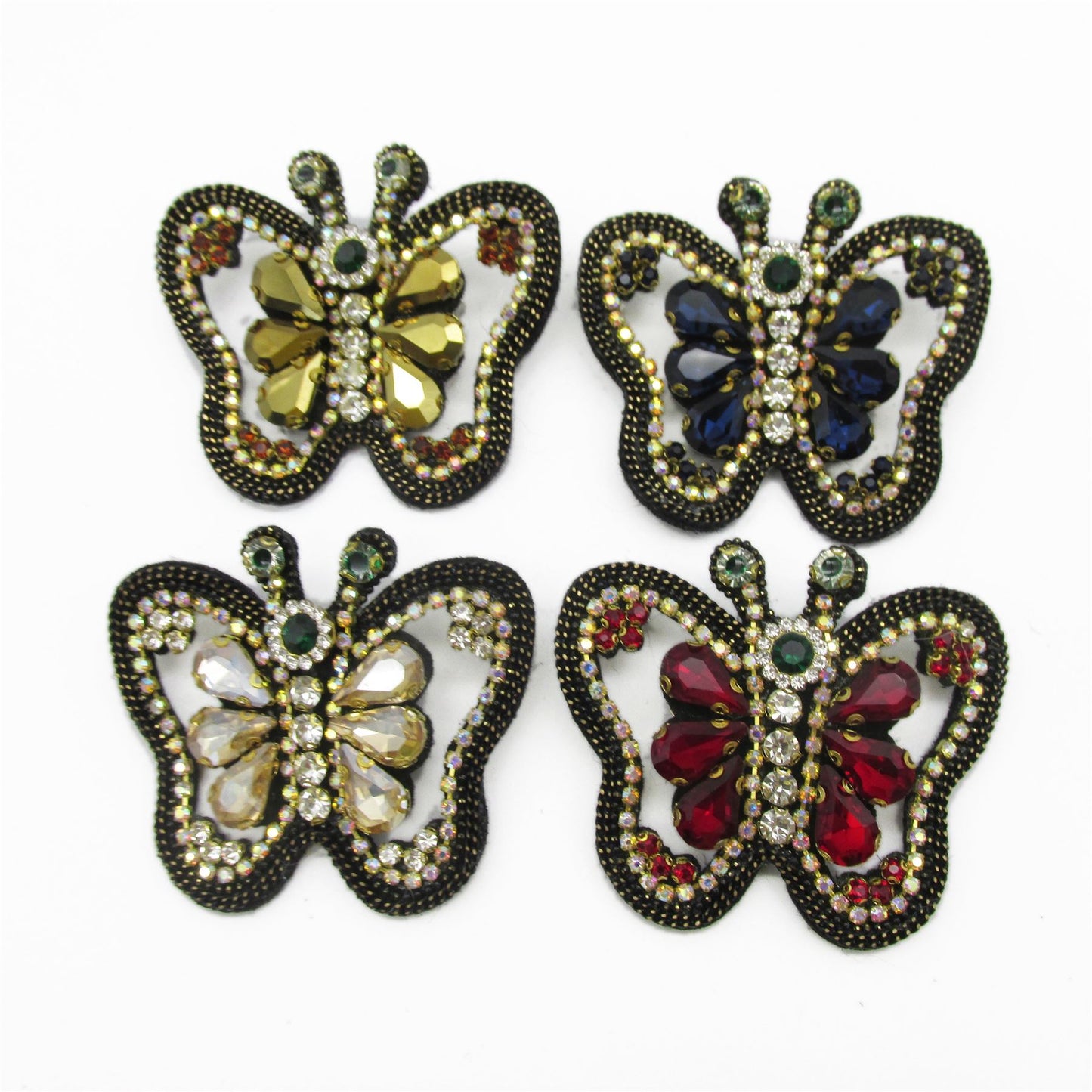 Jewelled Butterfly Brooch Pin - 60mm - 4494