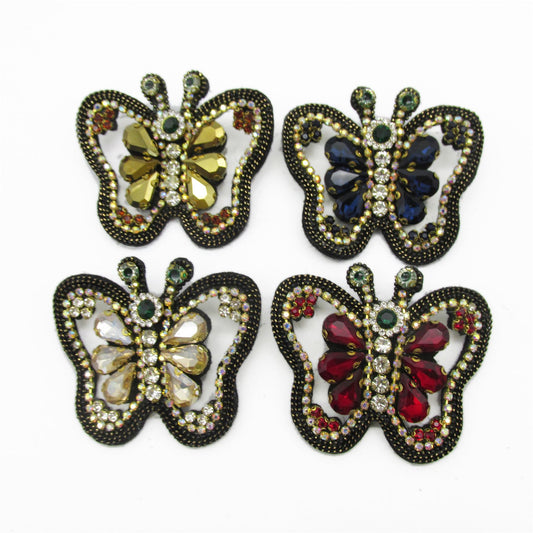 Jewelled Butterfly Brooch Pin - 60mm - 4494