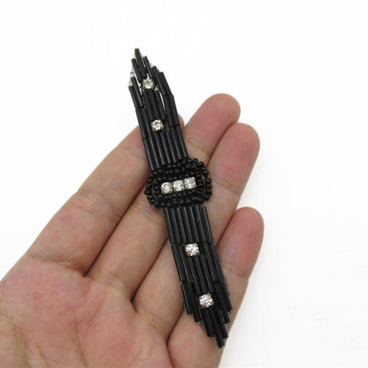 Narrow Bugle Beaded Motif - 10.5cm - 9312