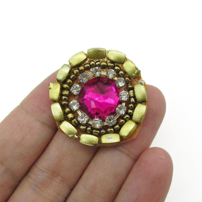 Beaded Round Jewel Motif 3cm - 9946