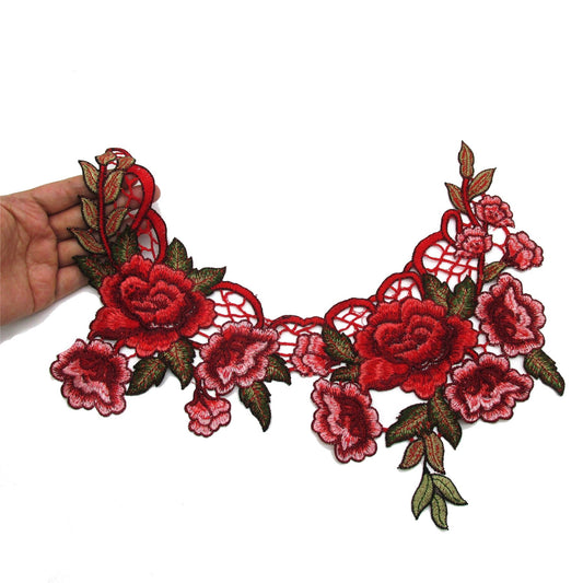 Extra Large Flower Motif Red 18x44cm 5362