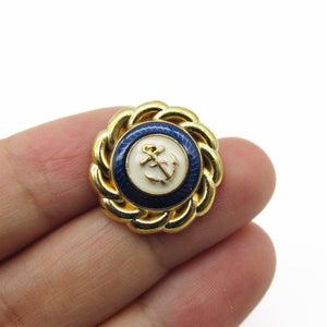 Rope And Anchor Enamel Button 4450