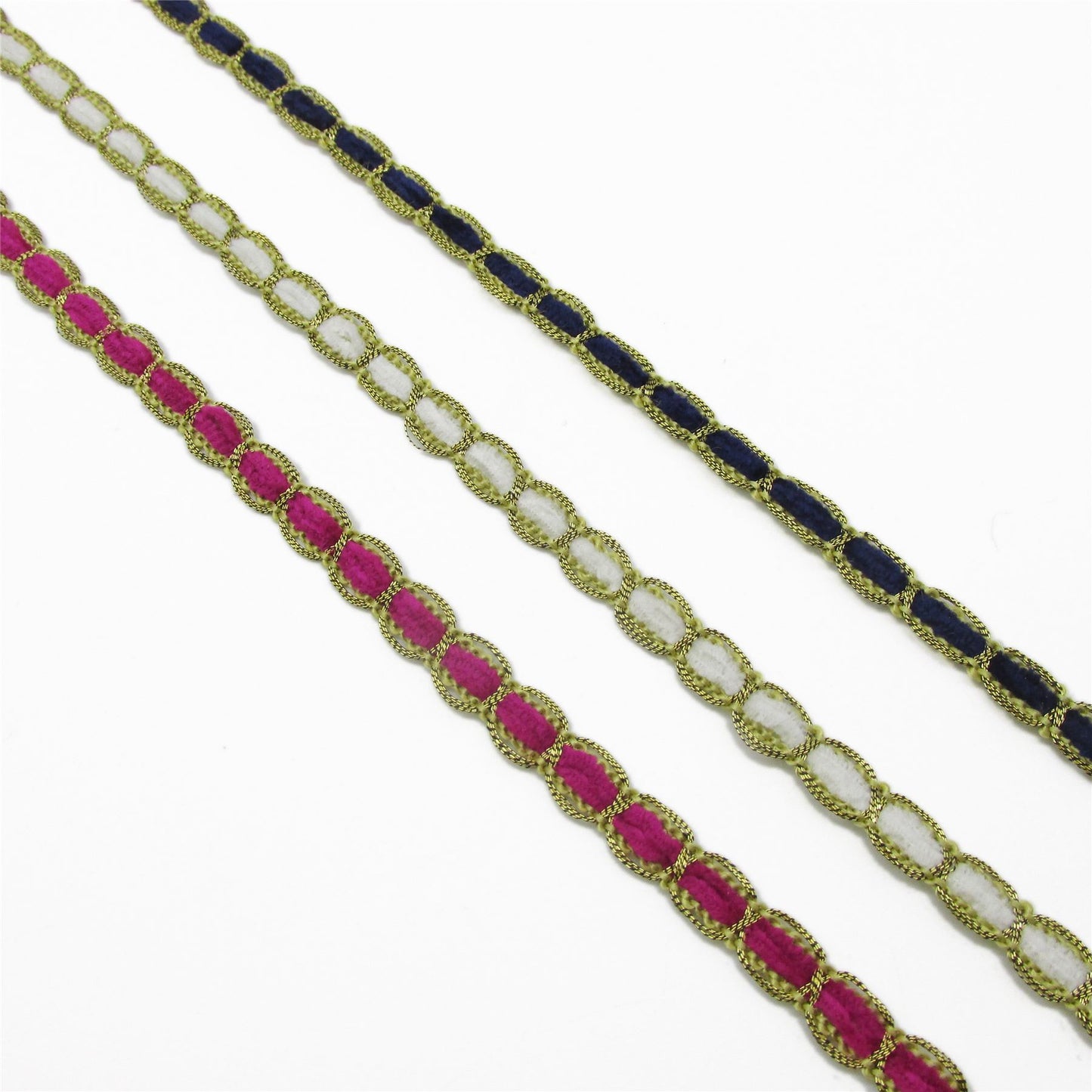 Tiny Metallic Braid with Chenille Centre 8mm x1m - 9199