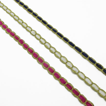 Tiny Metallic Braid with Chenille Centre 8mm x1m - 9199