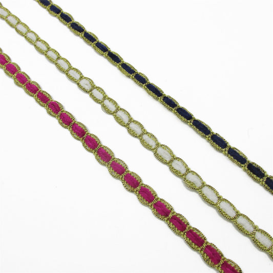 Tiny Metallic Braid with Chenille Centre 8mm x1m - 9199