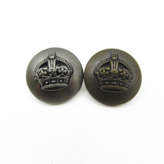 Metal Look Button with Crown Design x 5pcs - 9974