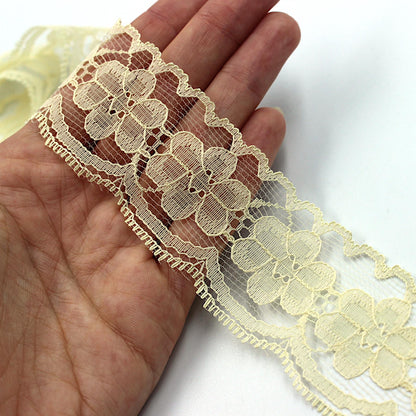 Polyester Scalloped Floral Lace 4cm 3281