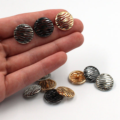 Wavy Metal Shank Button - 28L (18mm) x 1 - 5572
