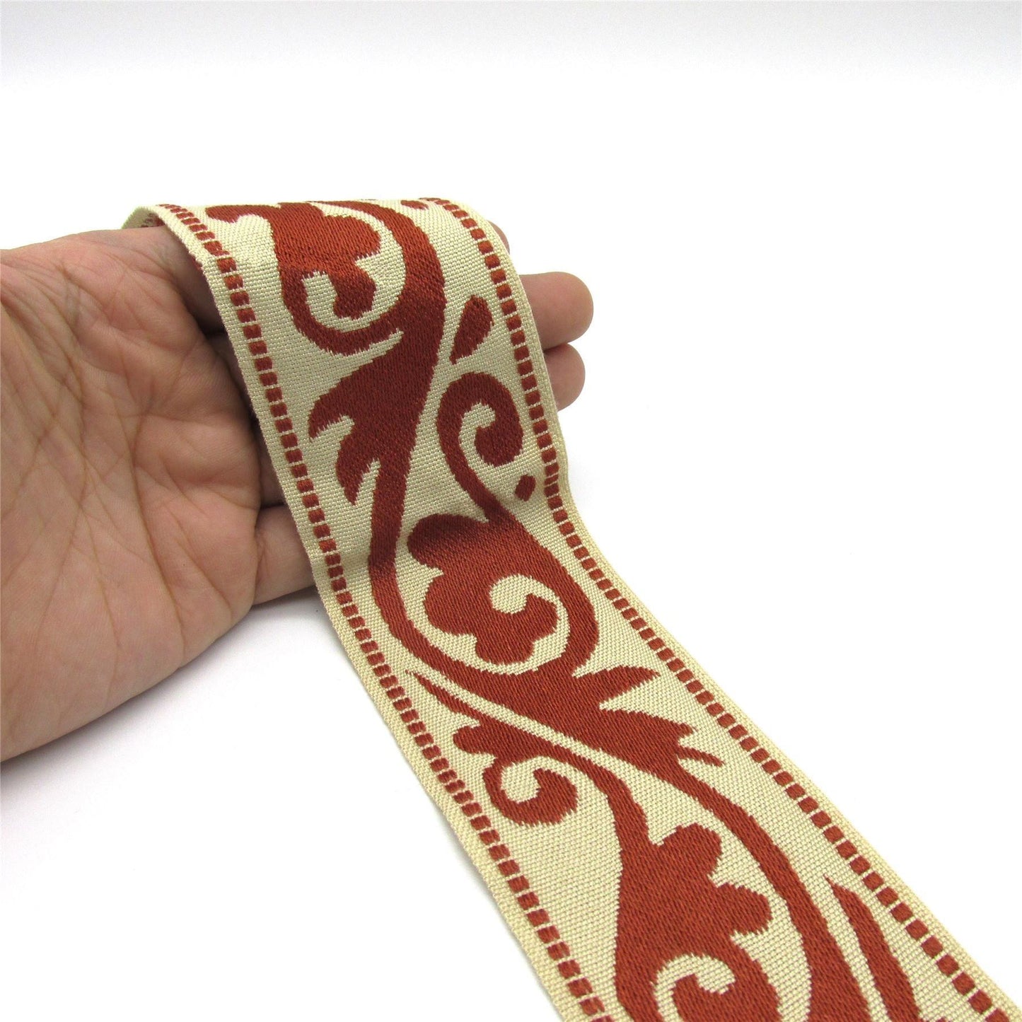 Jacquard Braid with Flower Swirl Pattern 57mm x 1m - 5006