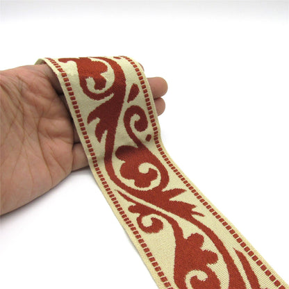 Jacquard Braid with Flower Swirl Pattern 57mm x 1m - 5006