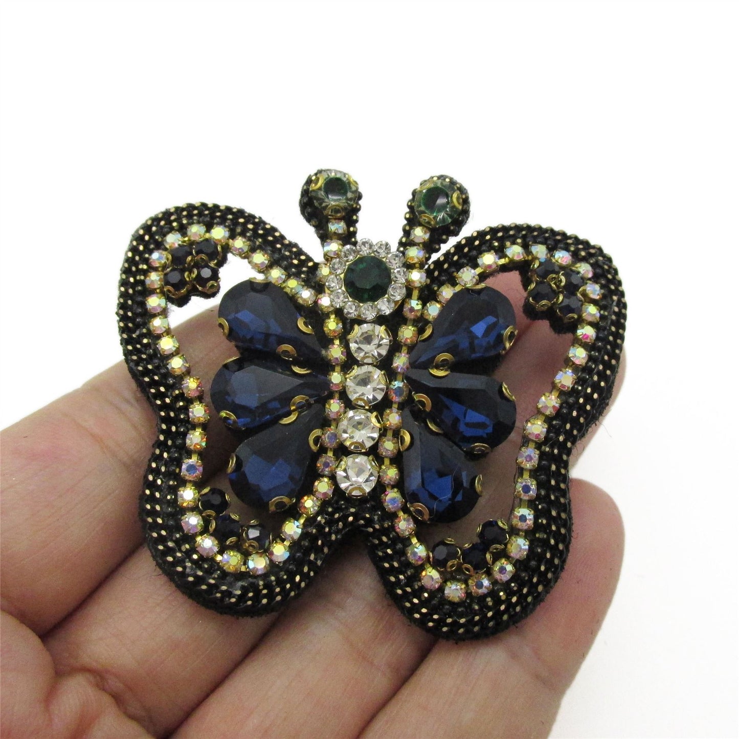 Jewelled Butterfly Brooch Pin - 60mm - 4494