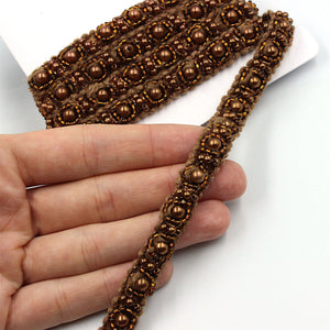 Woolly Beaded Braid With Metallic Threads 12mm 6483