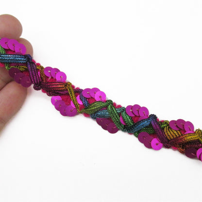 Sequin and Zigzag Ribbon Braid - 15mm - by the metre - 9238