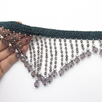Van Dyke Beaded Fringe - 12cm - by the metre - 7215