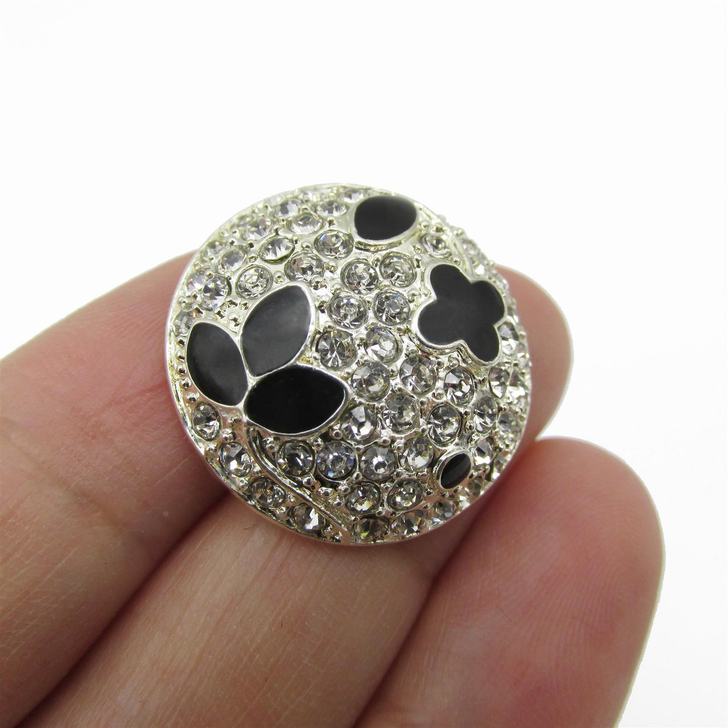 Diamante And Enamel Dome Button 4366