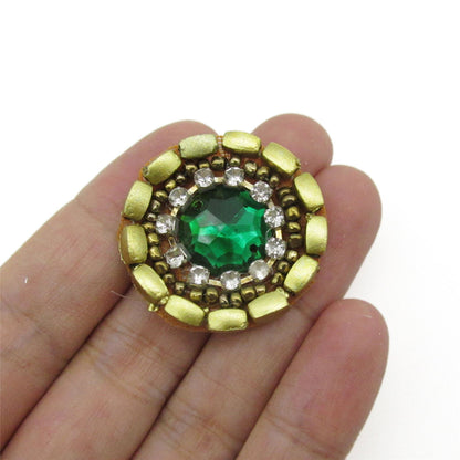 Beaded Round Jewel Motif 3cm - 9946