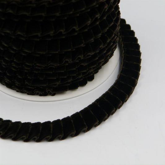 Side-Pleated Velvet Ribbon - 16mm - by the metre - 7109