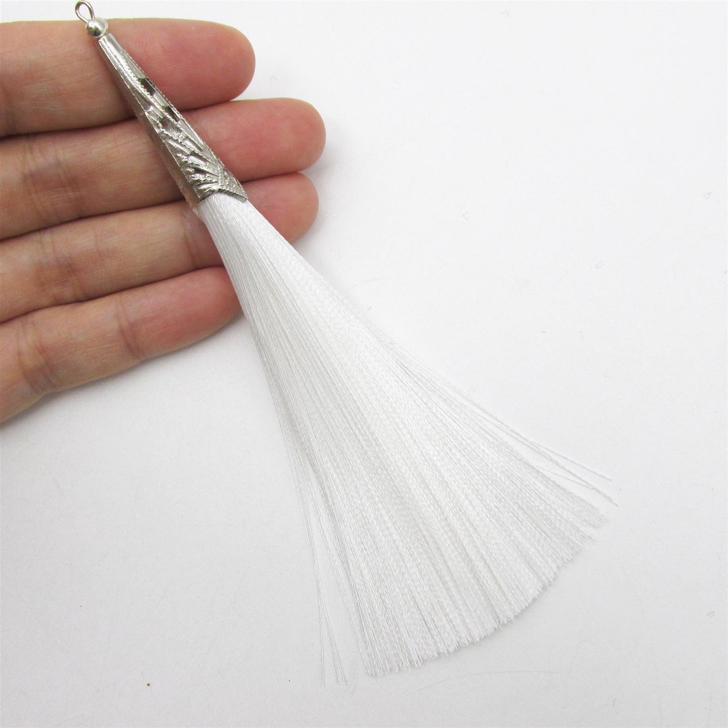 Silky Tassel with Ornate Metal Cap - 13cm - 7597