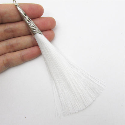 Silky Tassel with Ornate Metal Cap - 13cm - 7597