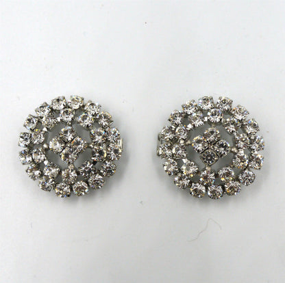 Round Diamante Clasp - Clear - 7x3.5cm - 7034