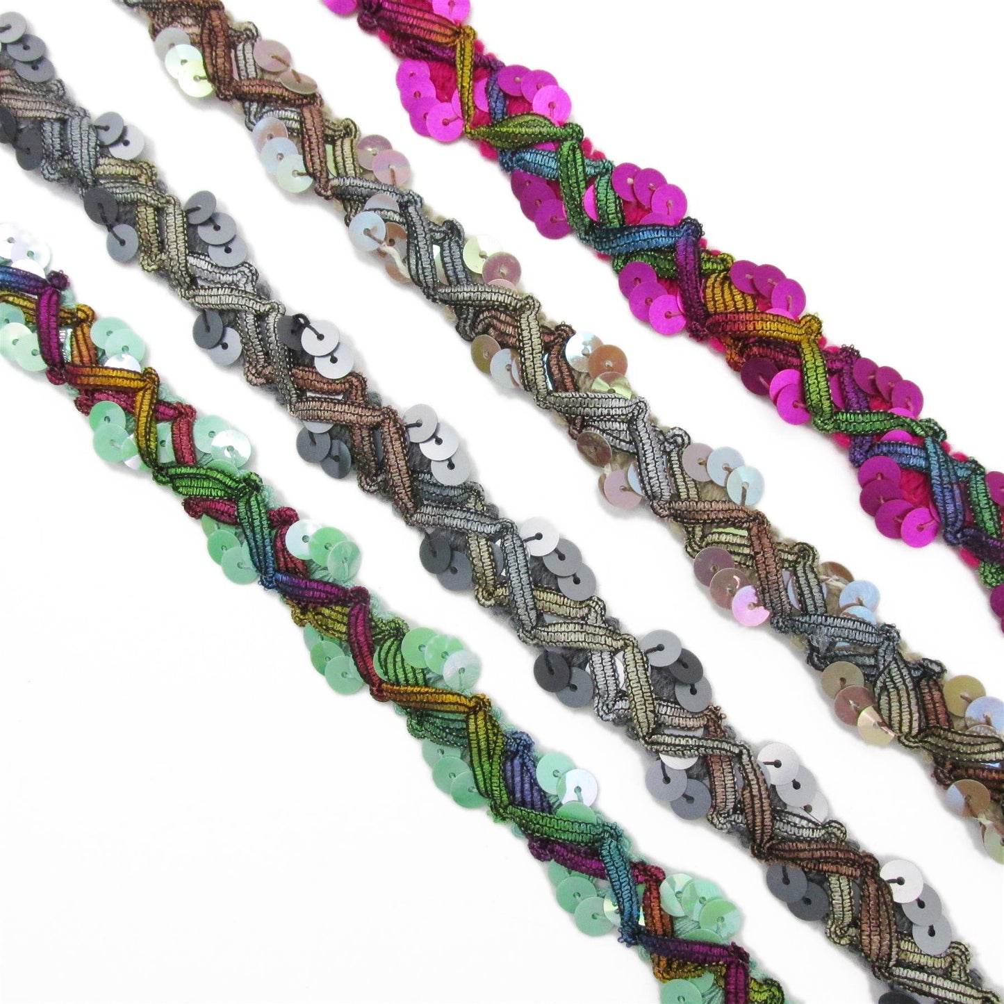 Sequin and Zigzag Ribbon Braid - 15mm - by the metre - 9238