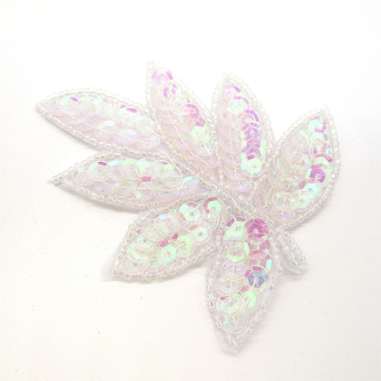 Sequin Leaf Motif Pair 9cm 7638