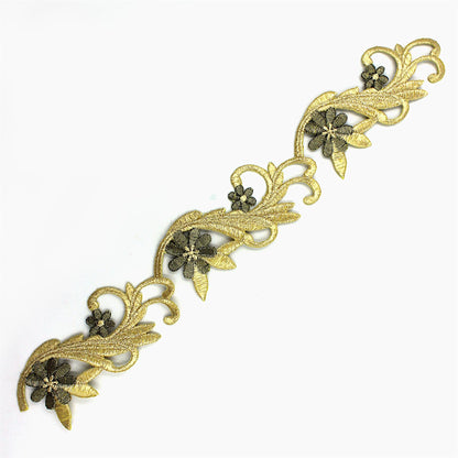 2-Tone Gold Iron On Cornelli Motif - 9102