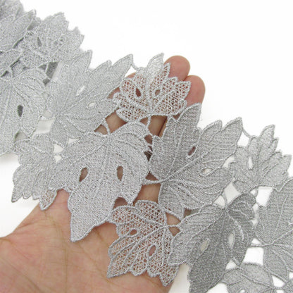 Leaf Pattern Metallic Lace 11cm x 1m - 7208