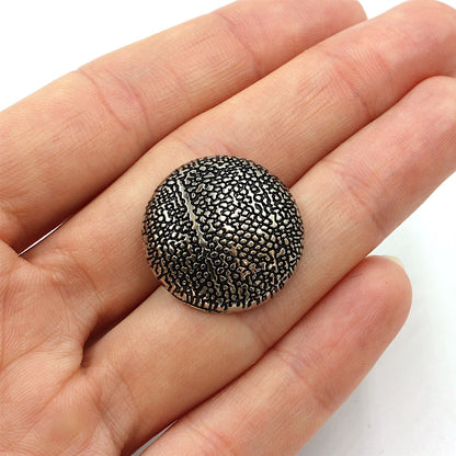 Metal Textured Pattern Dome Shank Button 6111