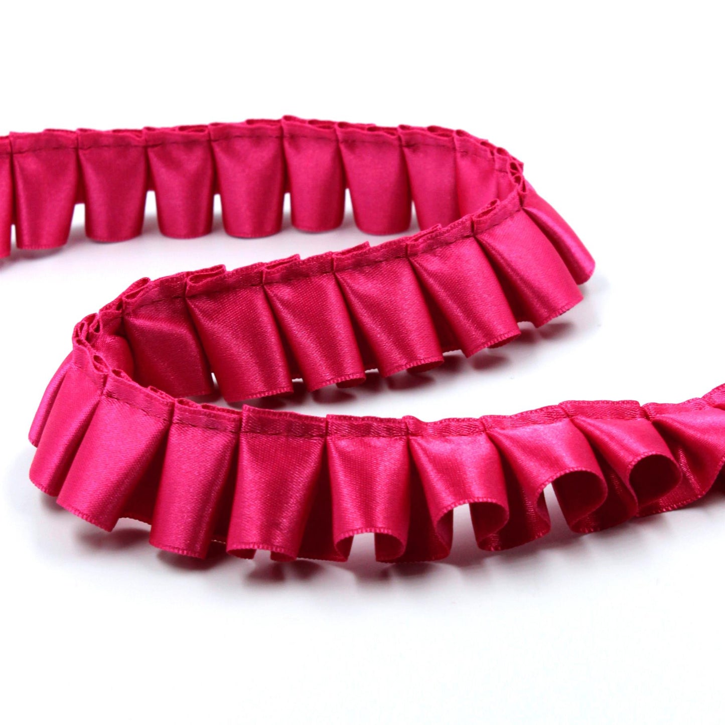 Box Pleated Double Satin Ribbon - 25mm - by the metre - 7232
