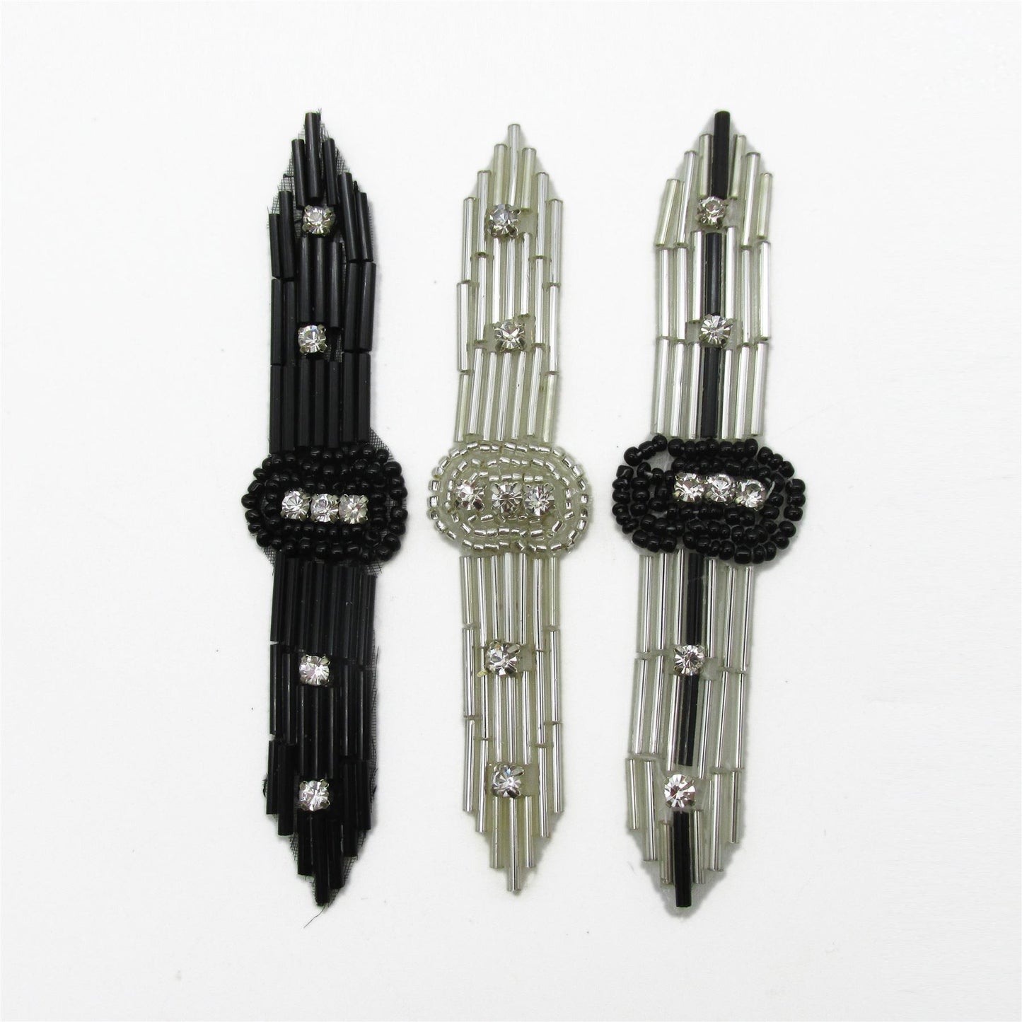 Narrow Bugle Beaded Motif - 10.5cm - 9312
