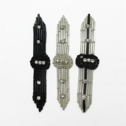 Narrow Bugle Beaded Motif - 10.5cm - 9312