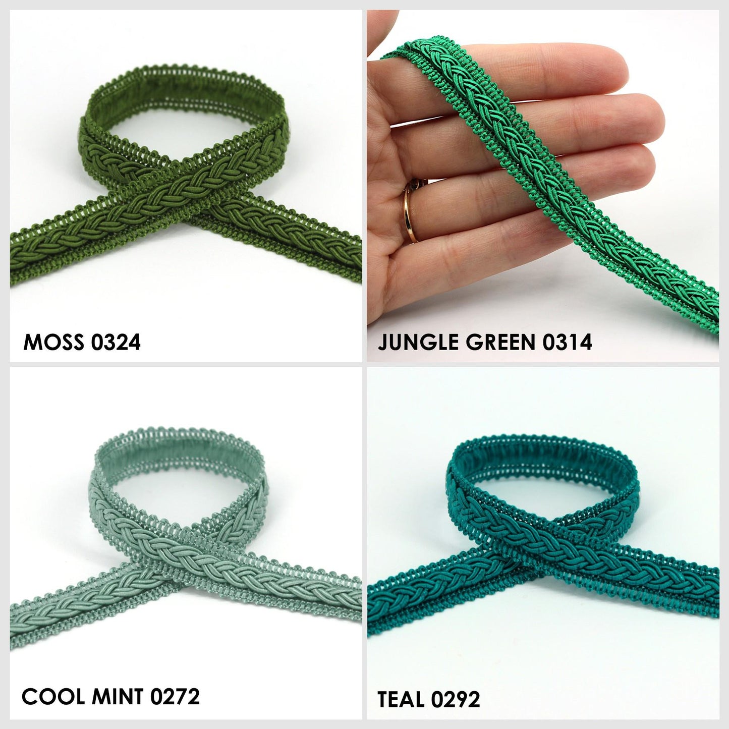 Gimp Braid with Plaited Centre - 12mm - by the metre - 9844