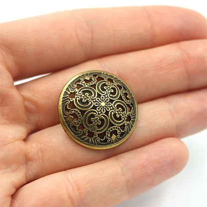 Ornate Filigree Metal Button 4411