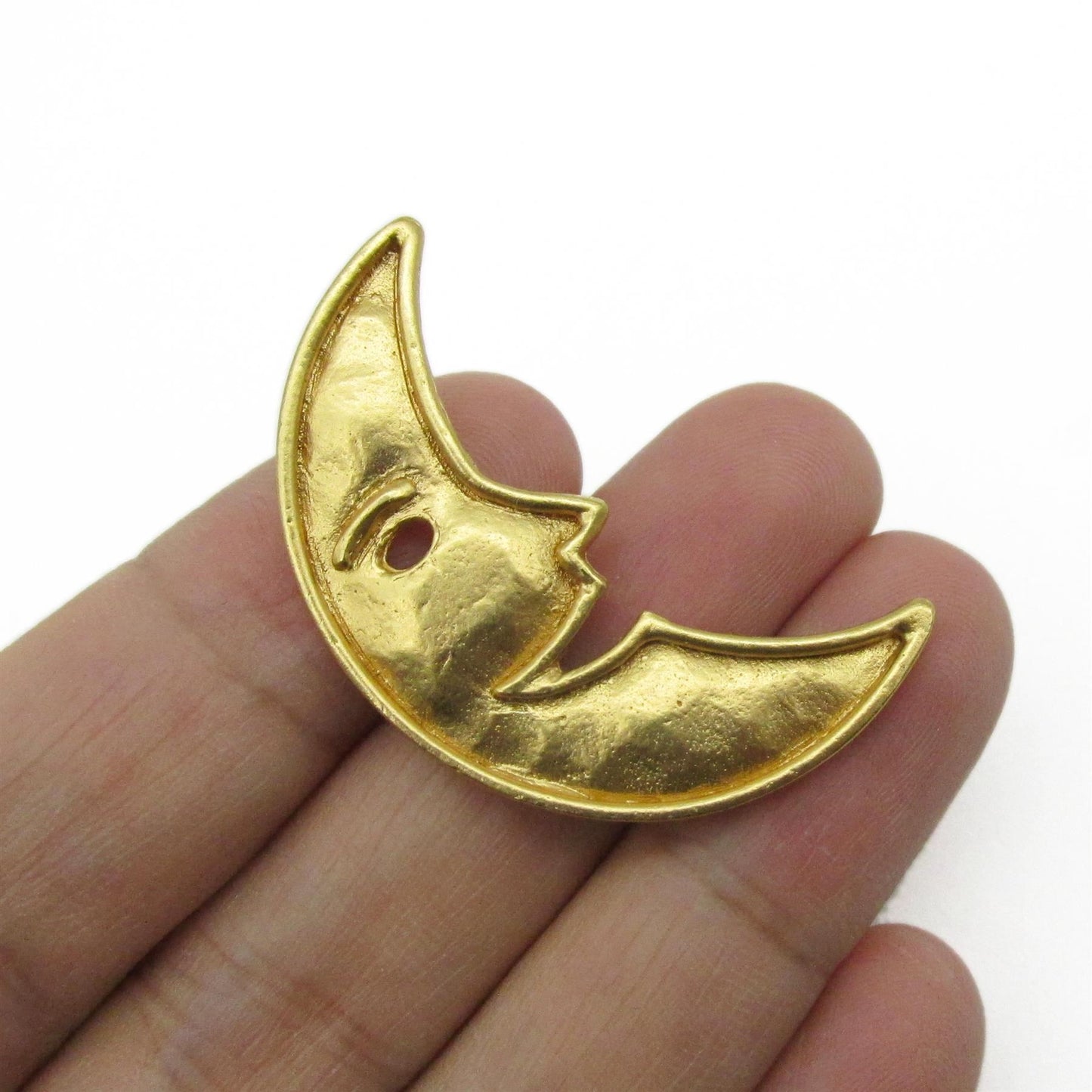 Metal Lunar Button with Face - 5290