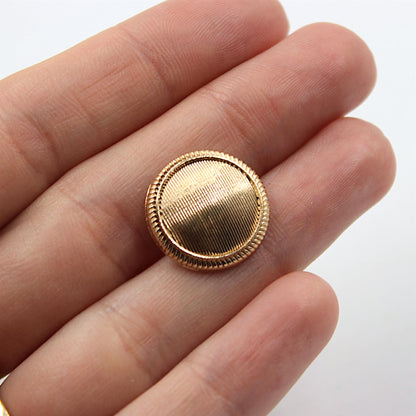 Grooved Metal Button with Crimped Edge - 5525