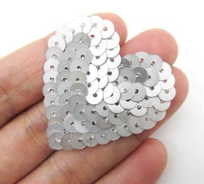 Sequin Heart Motif 40mm - 9716