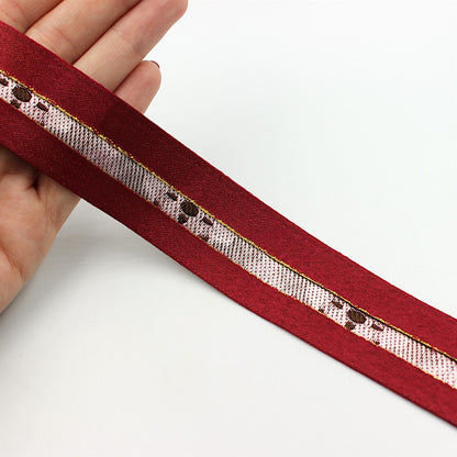 Retro Floral Embroidered Braid - 32mm - by the metre - 5507
