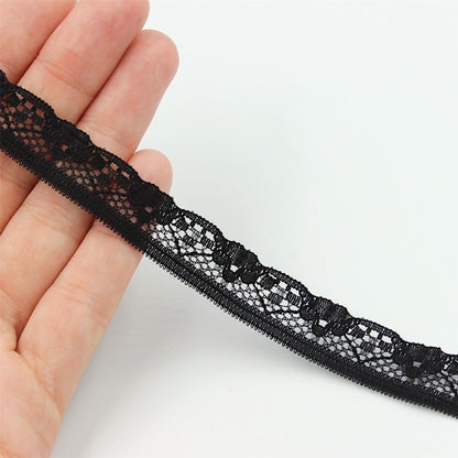 Scallop Edge Lace - Black - 14mm x 1m - 3286