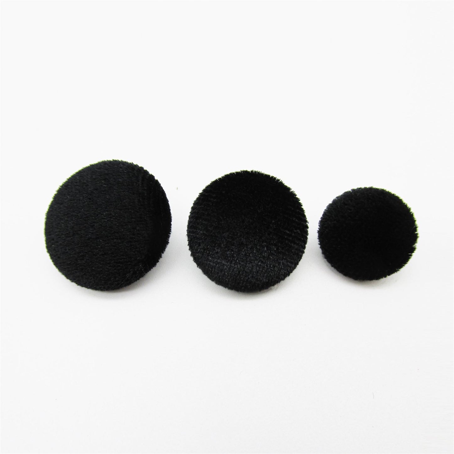 Velvet Covered Black Button - 4453