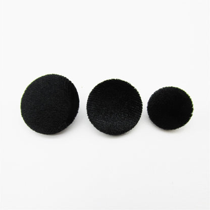 Velvet Covered Black Button - 4453