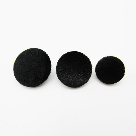 Velvet Covered Black Button 4453