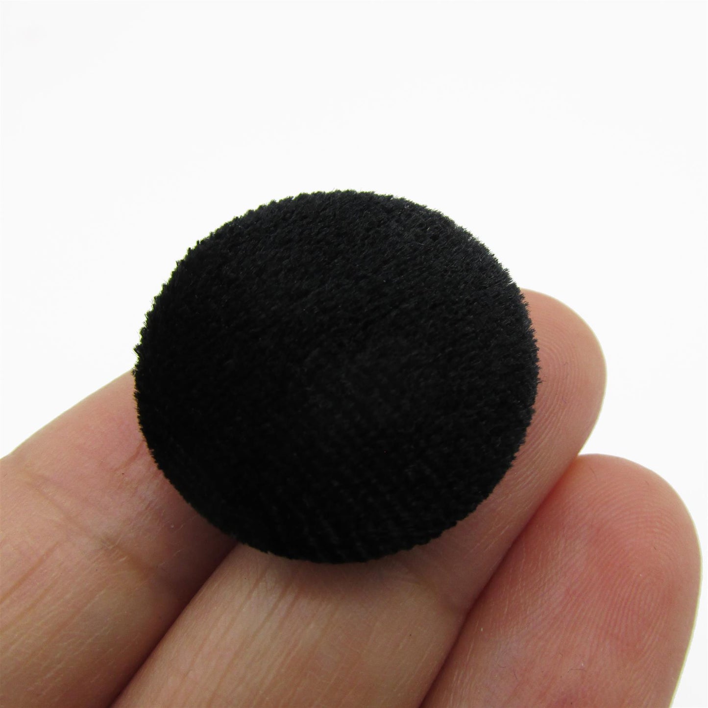 Velvet Covered Black Button - 4453