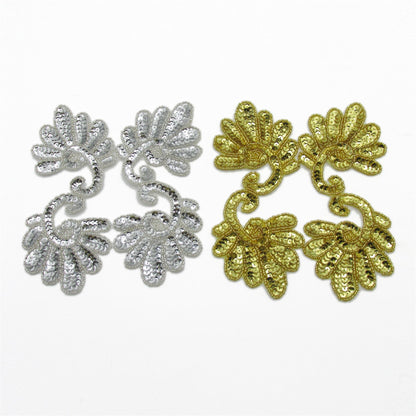 Double Fan Shaped Sequin Motifs - 165mm - Pair - 9328
