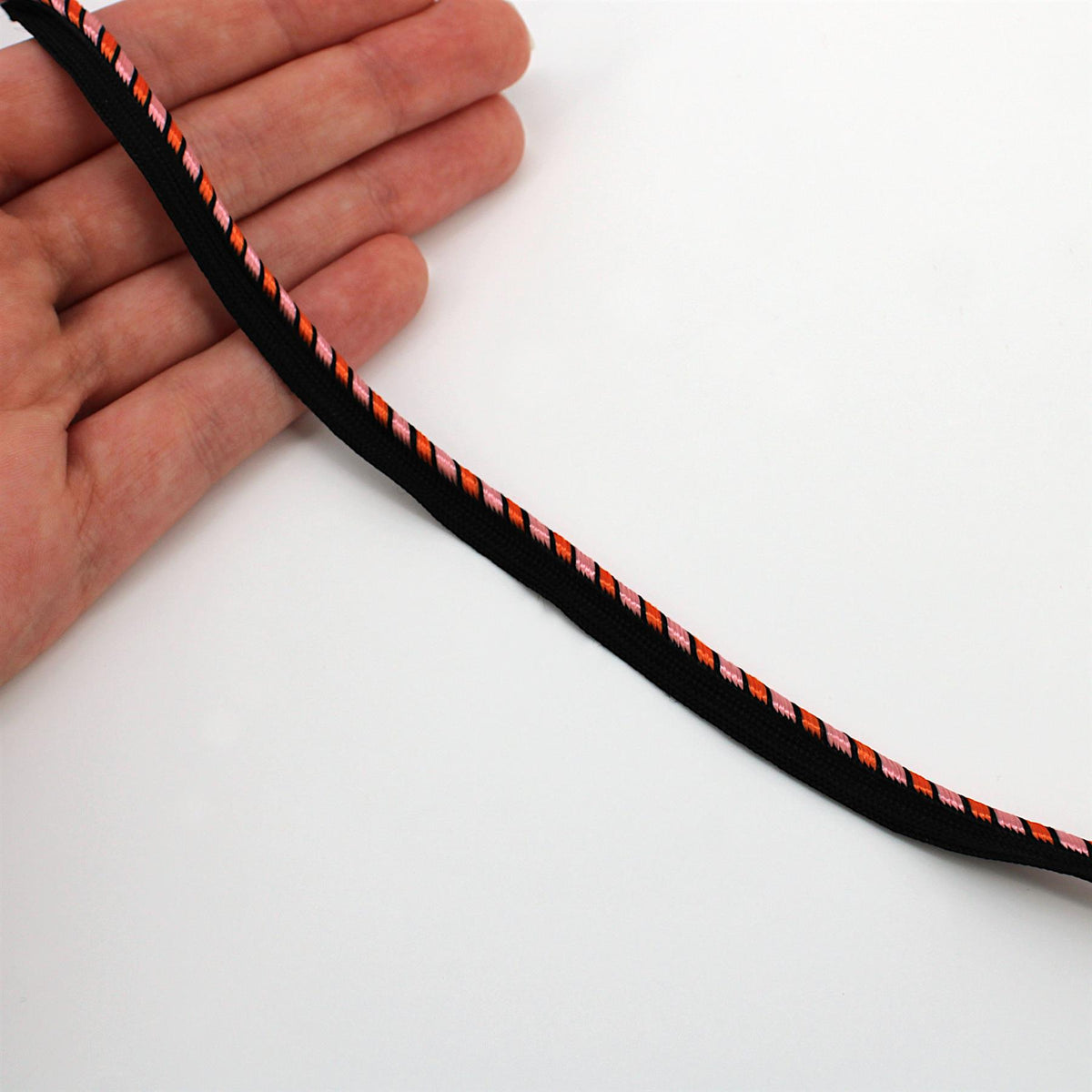 Barley Twist Insertion - Pink Orange  - 8mm - by the metre - 5451